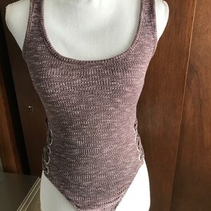 Lace up side body suit